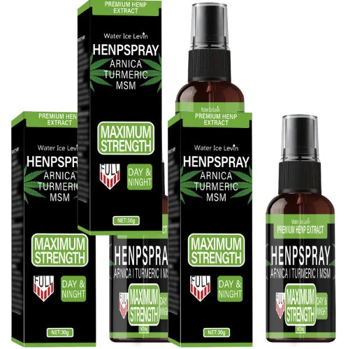 Premium Hemp Spray Extract with Arnica, Turmeric & MSM for Maximum Strength Day & Night Relief & Skin Care. Qme black 30g