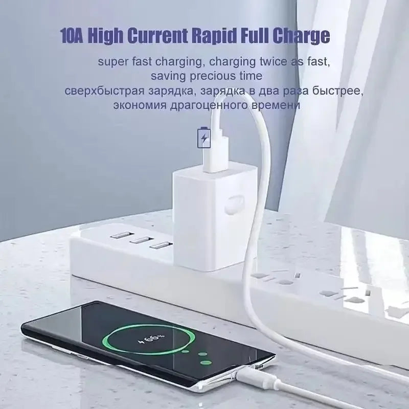 2PCS 6A Super Fast Charging 120W USB-C Data Cable for Huawei Honor Android 66W LeEco Charger Cord Qme