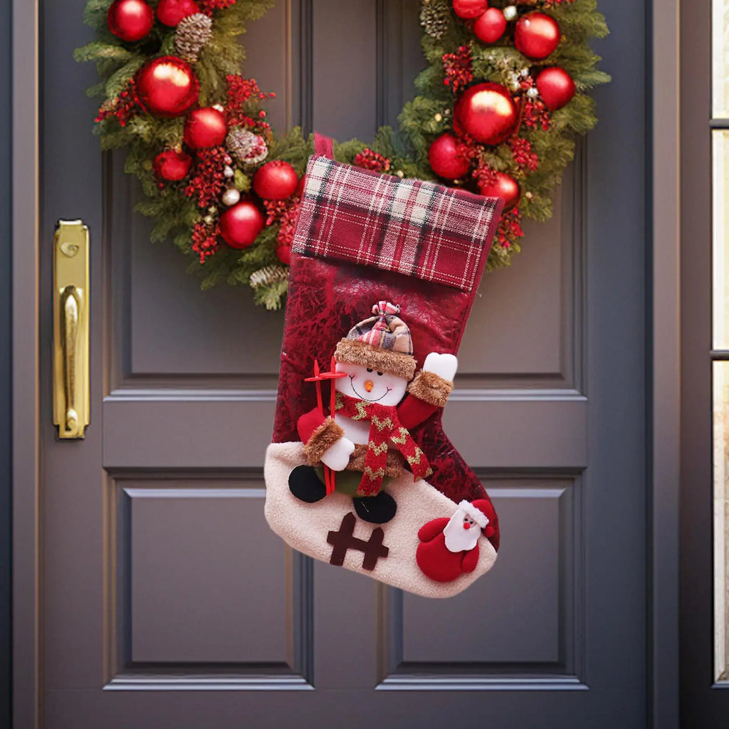 Christmas Stockings Traditional Cute Reindeer Candy Bags Deer Qme
