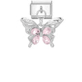 New 2026 Fashion Sweet Pink Moon Star Butterfly Pendant Italian Charm Links Fit 9MM Stainless Steel Bracelet DIY Making Gifts Qme Style 3