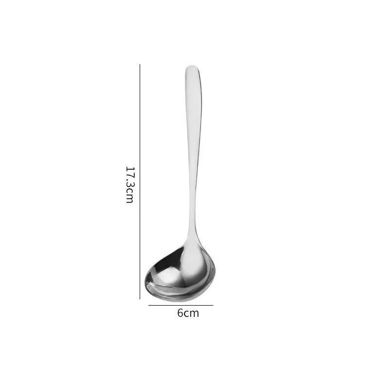 304 Stainless Steel Spoon Soup Rice Longhandle Tableware Kitchen Qme Small Silver