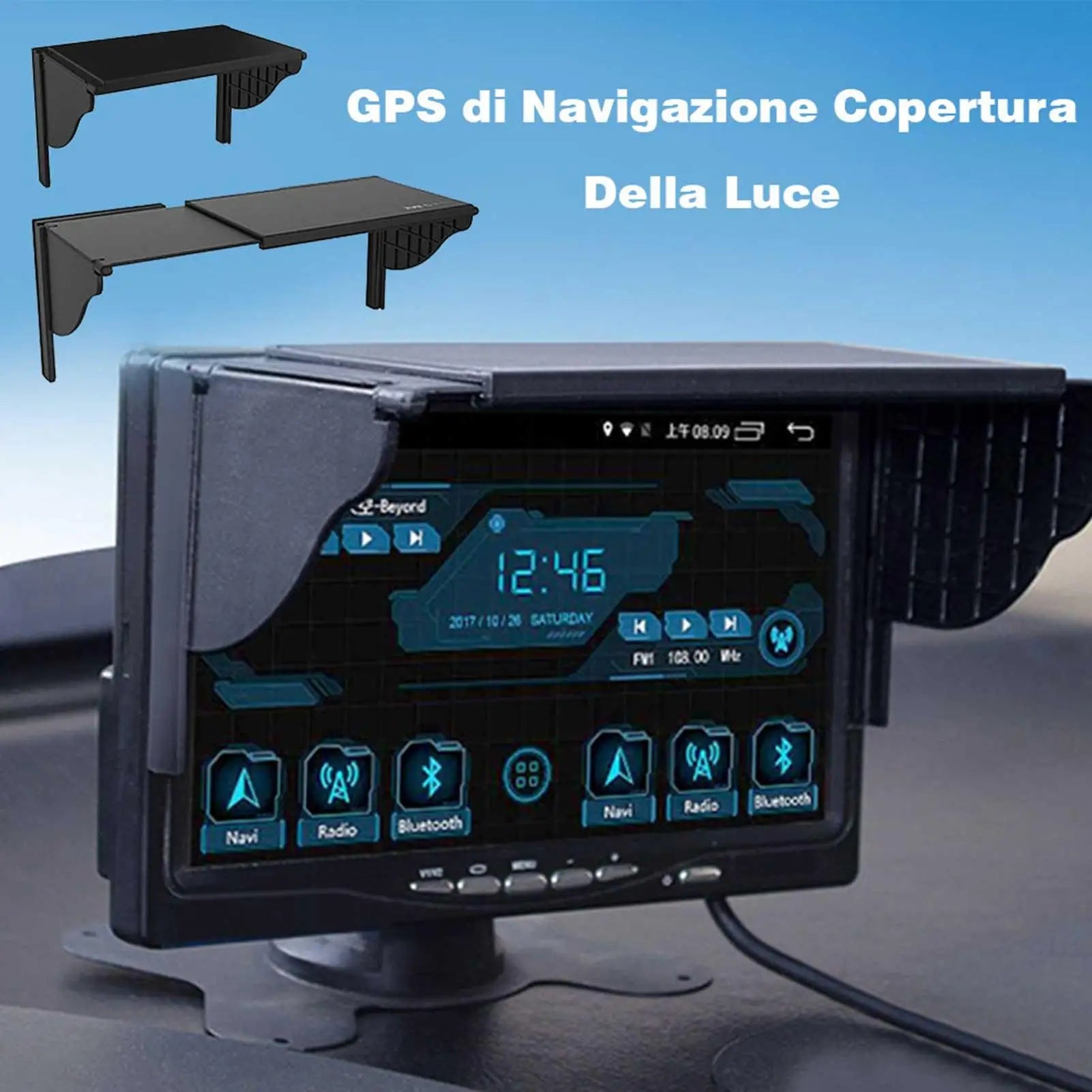 GPS Navigator Sun Shade Navigation Visor Sunshade Car Glare Vision Qme