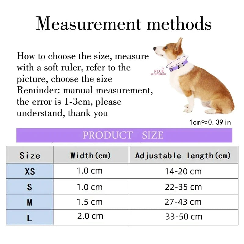 A Adjustable Pet Collars Nylon Puppy Kitten Collar Strong And Durable Neck Band Suitable For Small And Medium Dogs And Cats Qme