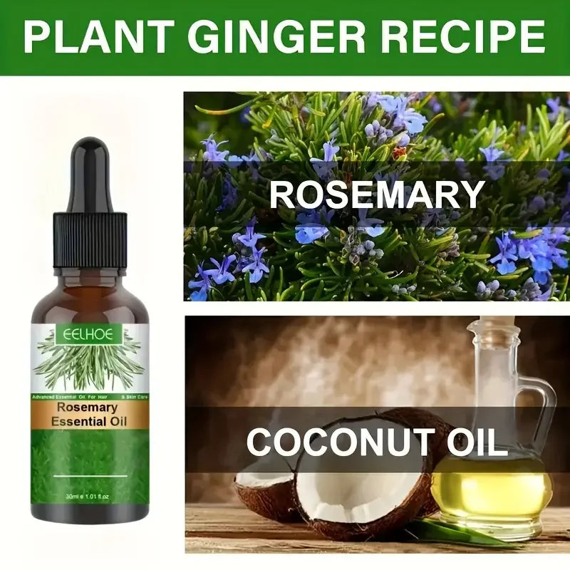 Natural Rosemary Hair Growth Essential Oil Strengthening Nourishing Moisturing Softening Luster Shiny Hair Care Healthy Qme