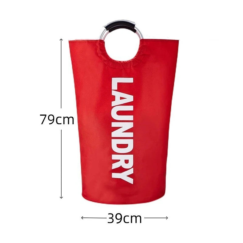Oxford Fabric Waterproof Laundry Bag Dirty Clothes Storage Basket Qme 90L Red