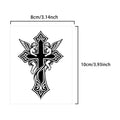 Cross & Angel Temporary Tattoo, Herbal Semi-Permanent Waterproof 7-15 Days, Mystical Religious Fake Tattoo for Arm & Leg Qme BG-053