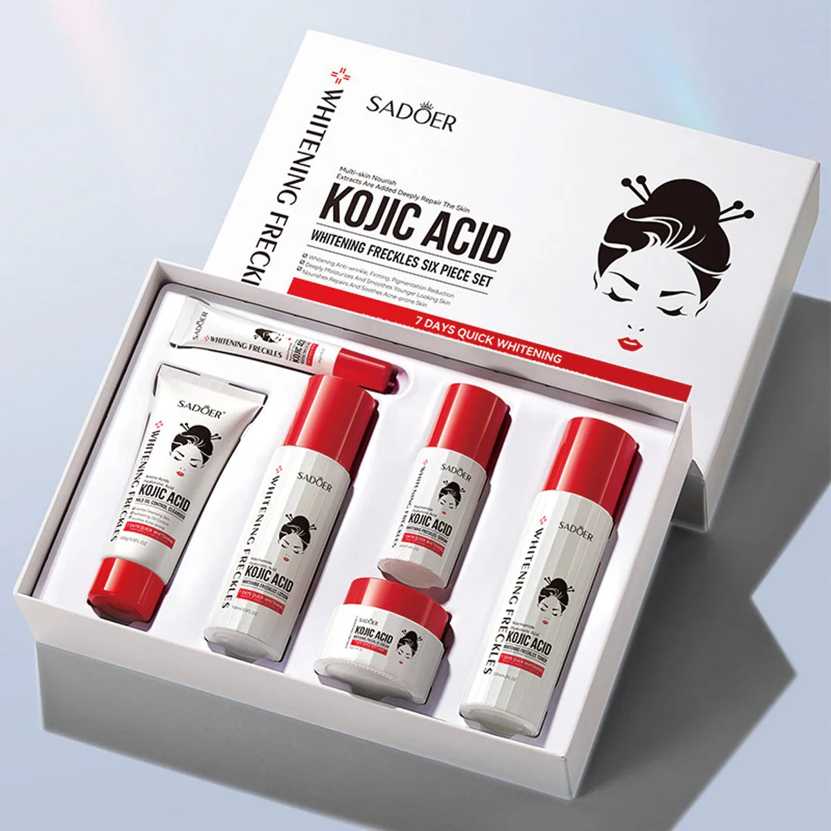 6-Piece Skincare Kojic Complete Whitening Moisturizing Spot Removing Qme