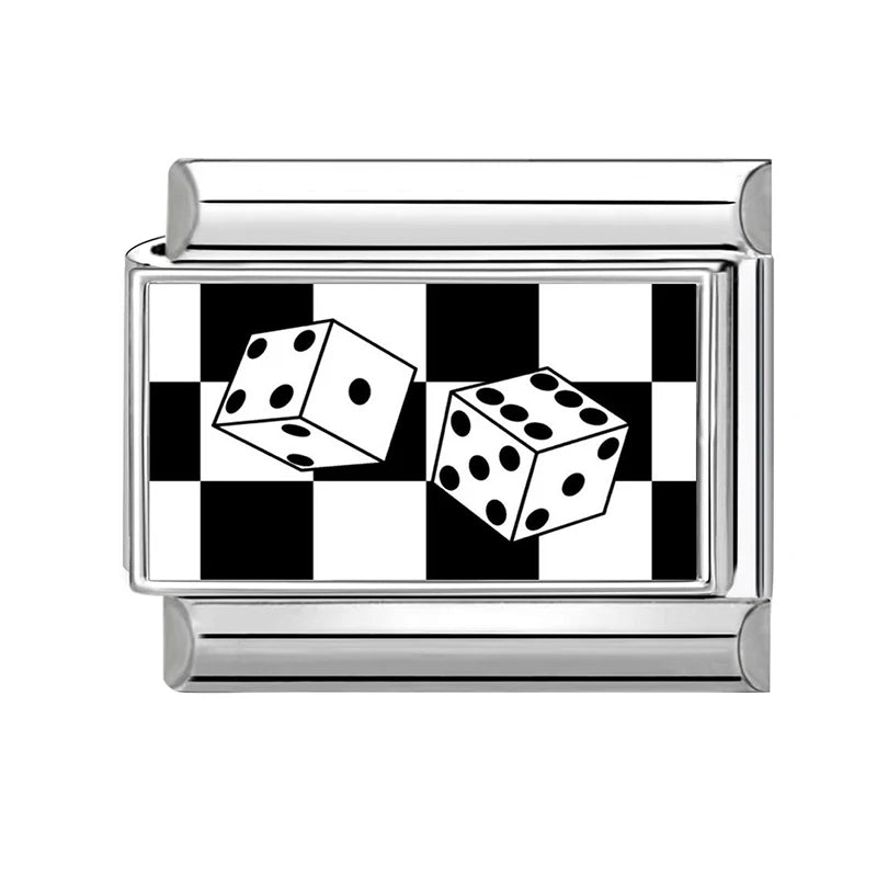2026 New Fashion Black NO.8 Ball Cat Butterfly Italian Charms Fit 9mm Stainless Steel Women Fashion Bracelet DIY Jewelry Gifts Qme Style 5