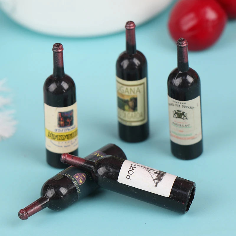 1 12 Dollhouse Miniature Mini Wine Bottle Box Simulation Drinks Model Qme