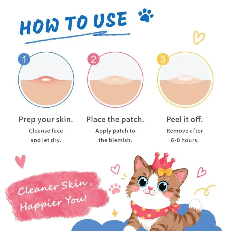 Cat-shaped Colorful Acne Patches Invisible Daytime Pimple Care Qme