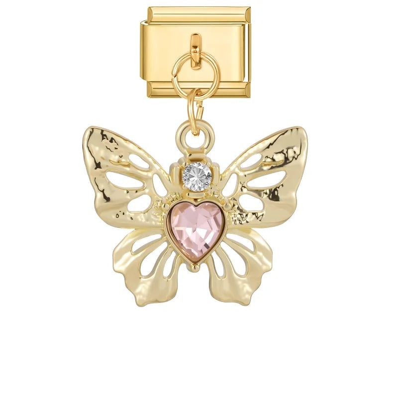 Luxurious Italian Steel Stainless Pendants Inlaid Artificial Zircon