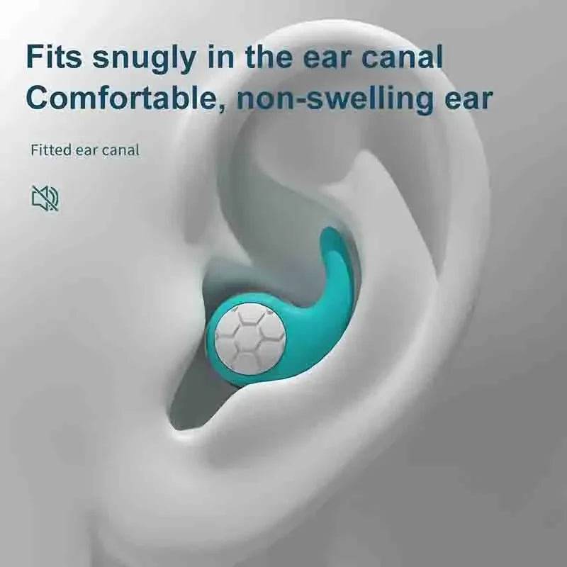 Soft Silicone Earplugs Noise Cancellation Waterproof Comfortable Wear Qme