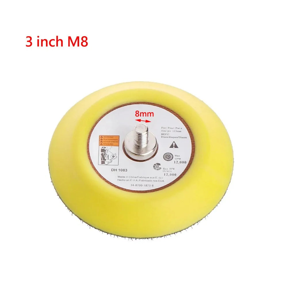 1pcs Polishing Sanding Disc Backing Pad M6/M8 For Pneumatic Sander 2/3/5 Inch For Artificial Stone Power Tool Part Qme 3 inch(M8)