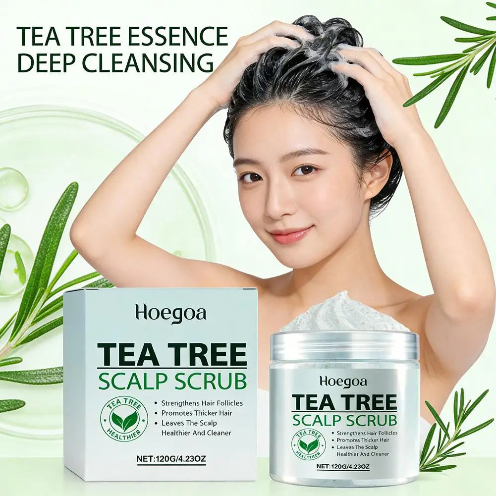Tea Tree Scalp Scrub Deep Clean Removes Build-up Moisturizing Scalp Care Products Exfoliating Scrub Hair Essence Hair Cream Qme