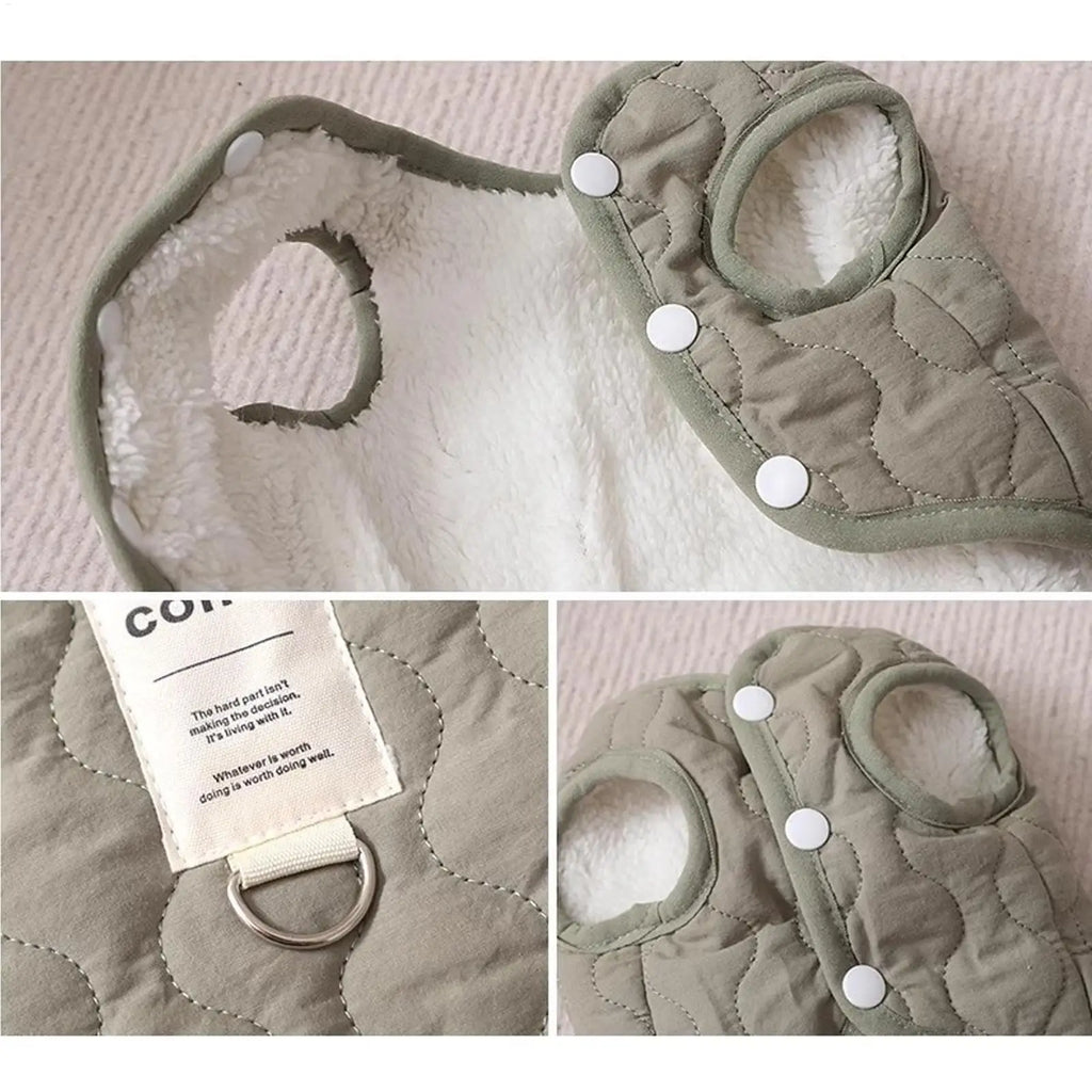 Small Dog Winter Jacket Warm Dog Jacket with Built in Harness Hole Cold Weather Pet Apparel Cozy Snow Vest for Small Dogs Cats Qme