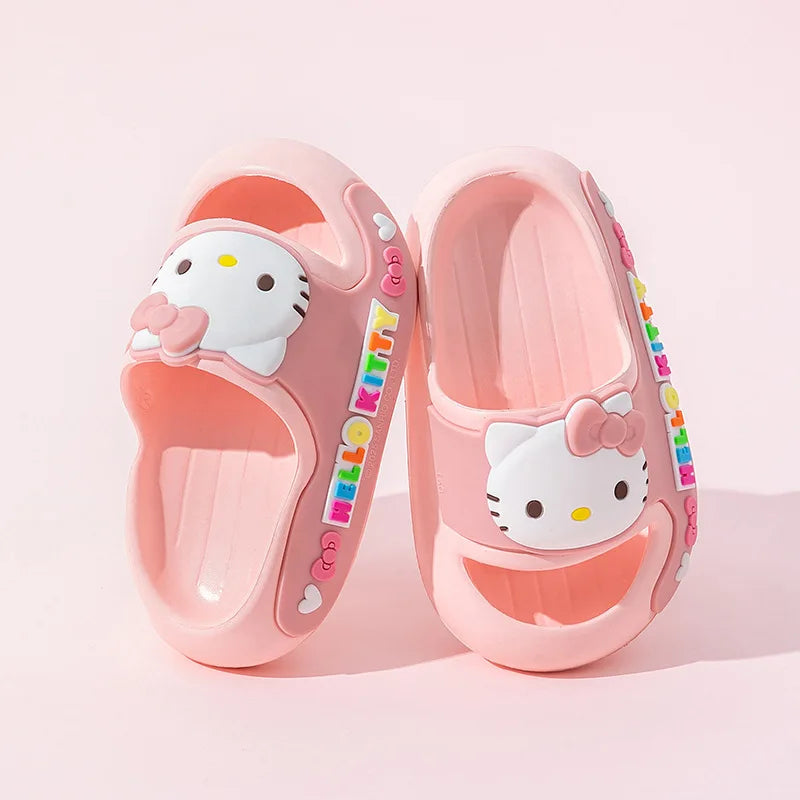 Hello Kitty Kuromi Flip-Flops Summer Student Flip-Flops for Indoor Use Non-Slip Slippers for Home Use Qme 1 19cm Sizes30-31