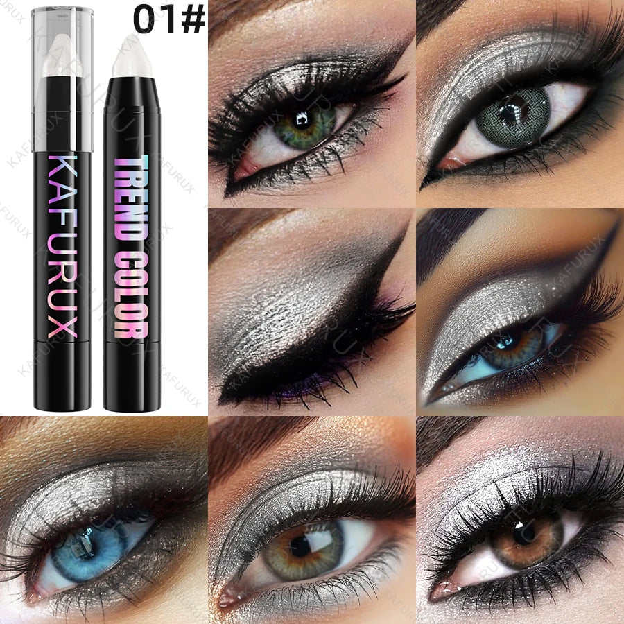 Metallic Glitter Eyeshadow Pencil Waterproof Pearlescent Nude Eye Qme 01