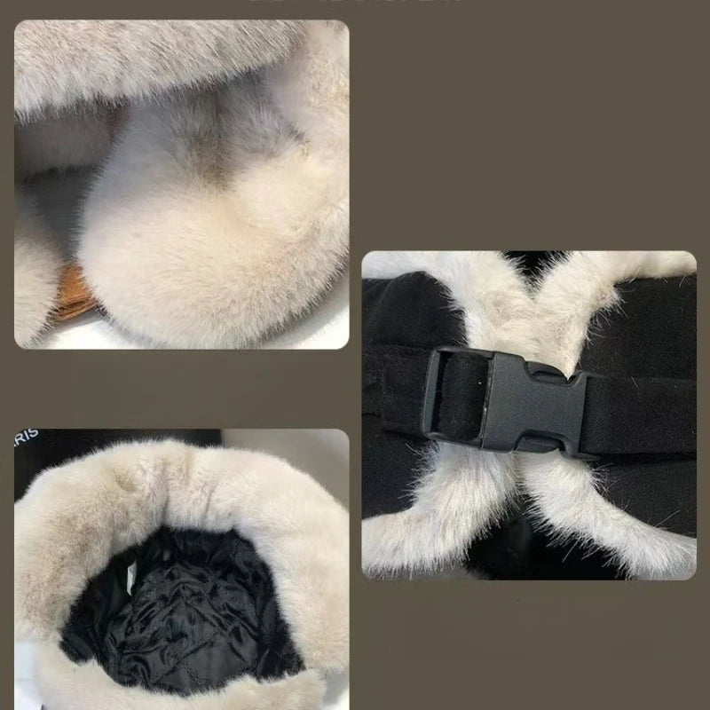 Winter Warm Ear-protecting Hat Outdoor Cycling Retro Fleece Plush Lei Qme