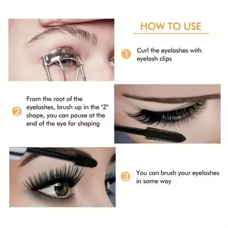 4D Curling Mascara Lengthening Waterproof Sweatproof Long-lasting Qme