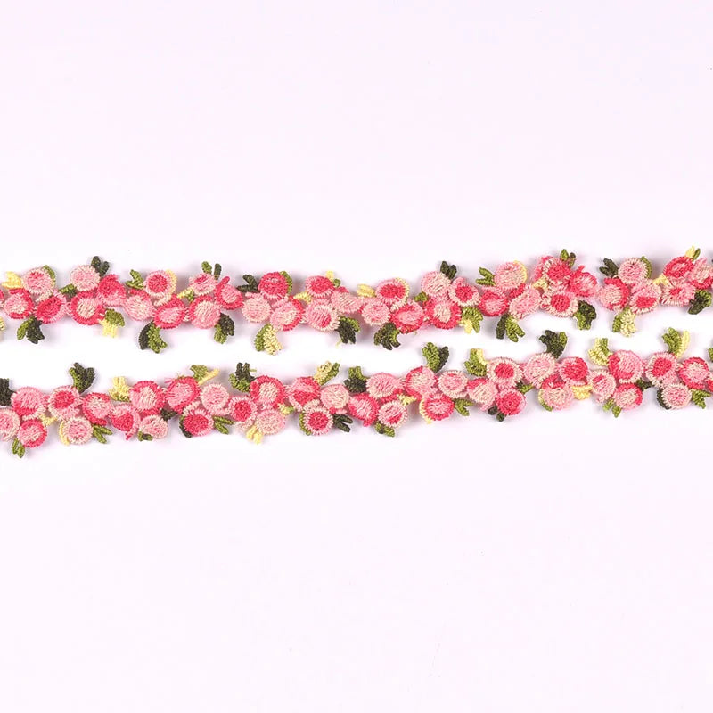 1 Yard 21mm Colorful Flower Lace Trim, Cute Rose Floral Embroidery Lace Ribbon for DIY Sewing Crafts Clothes Headbands cp3851 Qme Chocolate 1yard