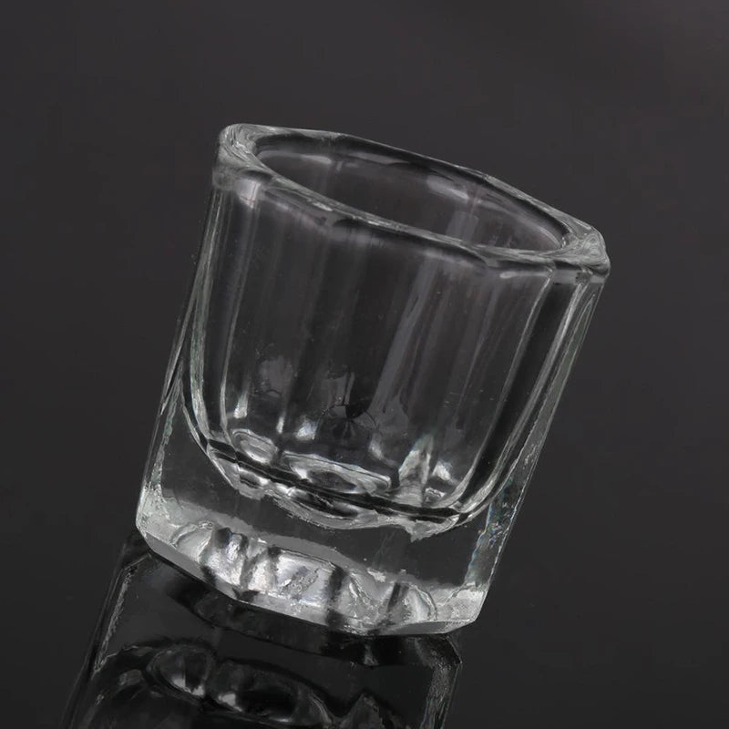 Crystal Glass For Mixing Acrylic Powder Liquid Nail Cup Dappen Dish Lid Bowl Cup Holder Equipment Nail Tools 1pc Qme 1pc China