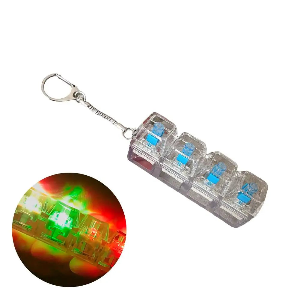 4-Key Keyboard Fidget Toy Keychain Stress Relief Sound Clicker Office Qme G