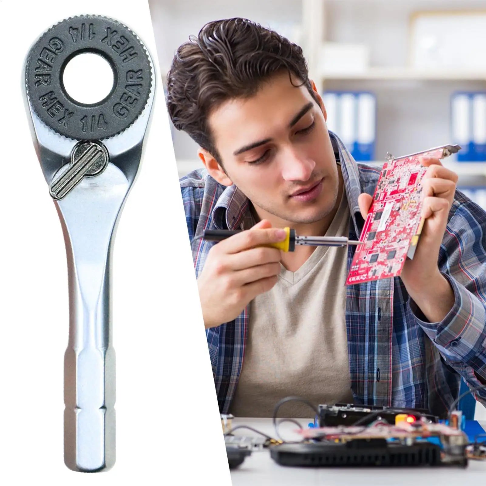 Mini Ratchet Electronics Repair Tools Tight Space Wrench Tools For Electronics Car Campers RV Technicians Toys Furniture Cabinet Qme