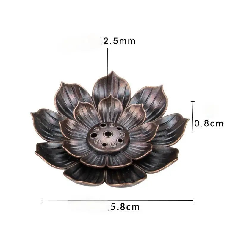 New 1PC Alloy Incense Burner Stick Holder Plate Buddhism Lotus Censer Bronze Nasturtium Incense Burner Qme Copper S