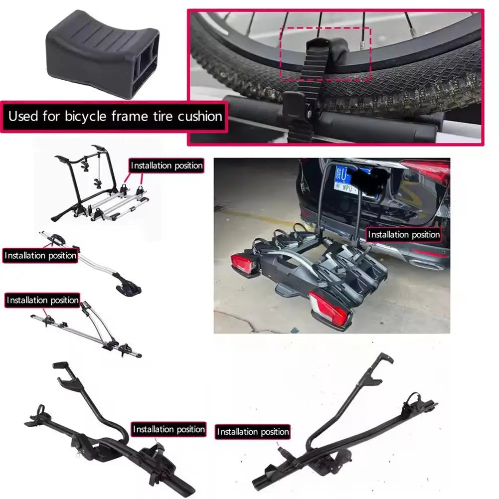 Roof Rack Bike Wheel Adapter Straps with Cushion Bicycle Frame Steel Ring Protection Pad for Thule 599 598 591 568 564 561 532 Qme