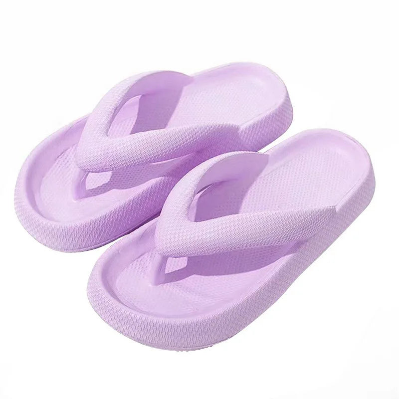 New Summer Platform Flip-Flops Handmade Flower Soft Bottom Cloud Slippers Travel Holiday Beach Lady Cute Shoes Women Slides Qme