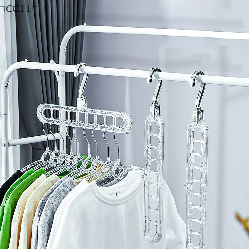 CC11Nine-hole Clothes Hanger Household Red Plastic Multi-function Qme