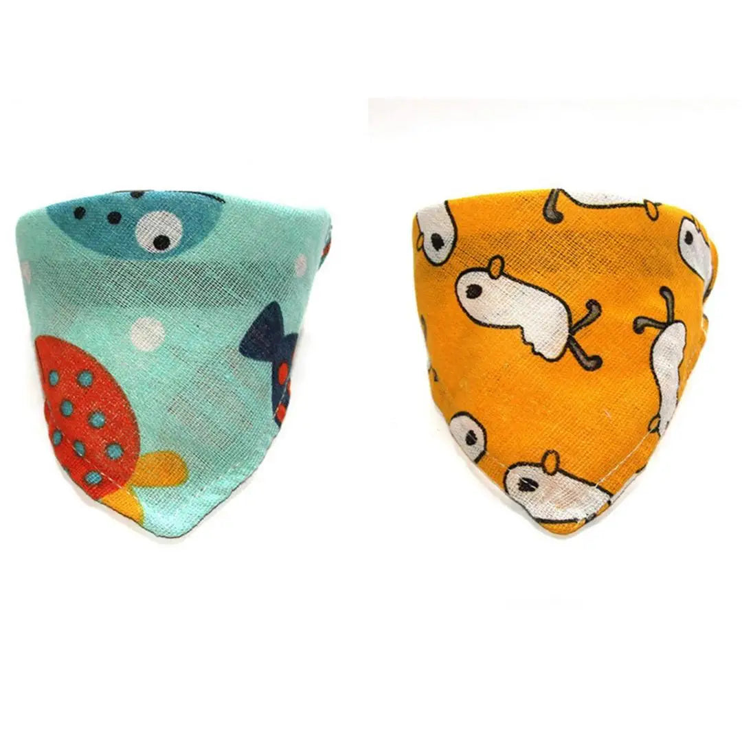 B Adorable Triangle Pet Drool Bib Without Collar Water Absorbing Reusable Cloth Practical Feeding Bib For Dogs And Kittens Qme 2pcs Fish Yellow XL