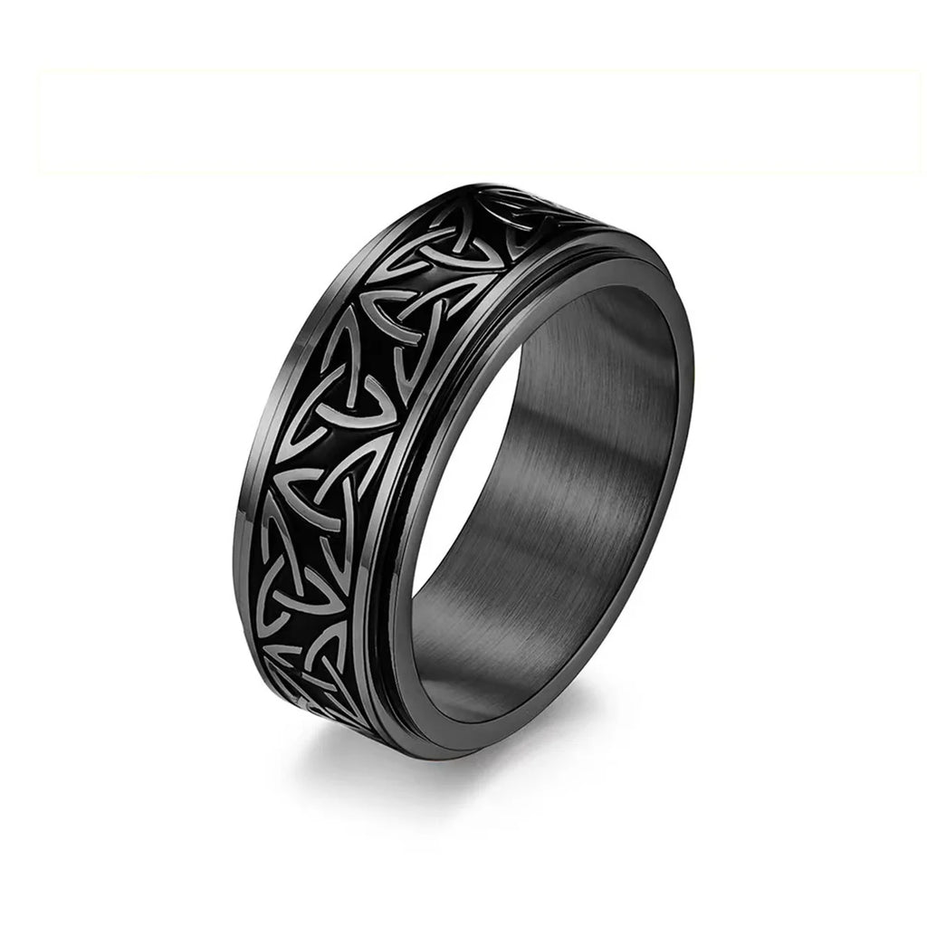 Anti Stress Knuckle Ring Man Stainless Steel Viking Characters Enamel Spinning Rotating Anxiety Control Ring Bague Homme Rings Qme hei 11