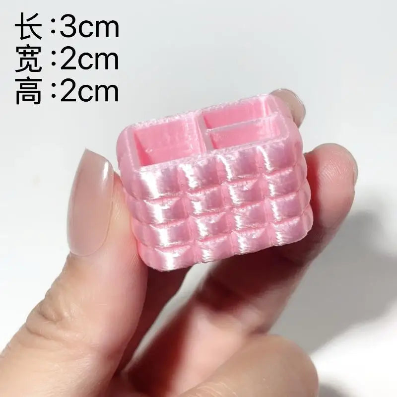 Miniature Cosmetic Storage Box Dollhouse Mini Pink Case Model Decor Qme A5