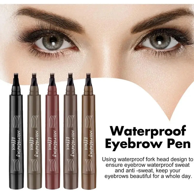 Four Forked Wild Eyebrow Pen 4 Point Pencil Waterproof Fork Tip Qme