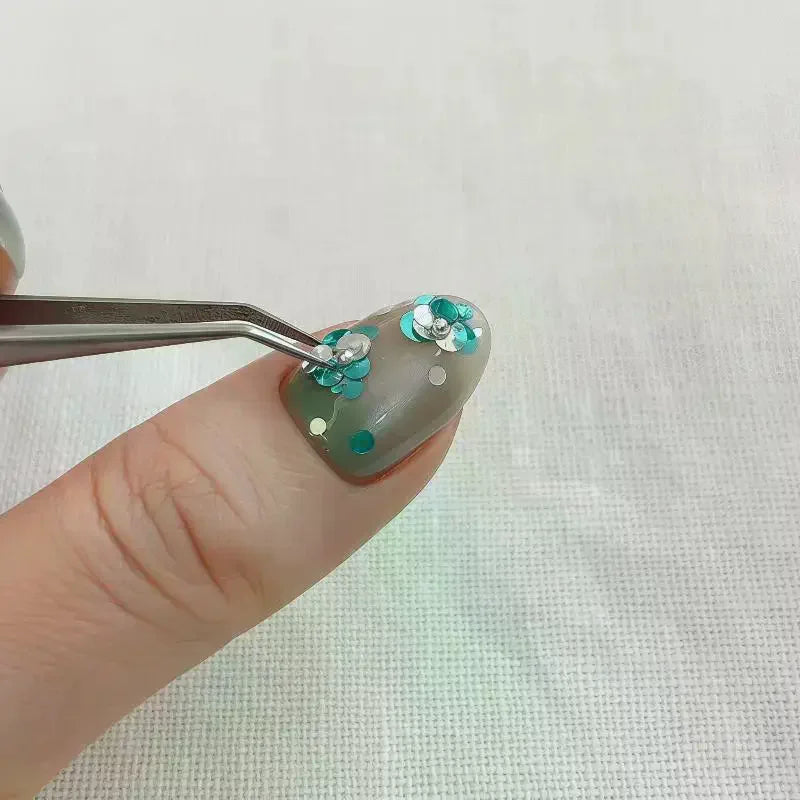 Vibrant 12 Grids Circular Nail Glitter Colorful Flowers DIY Projects Qme