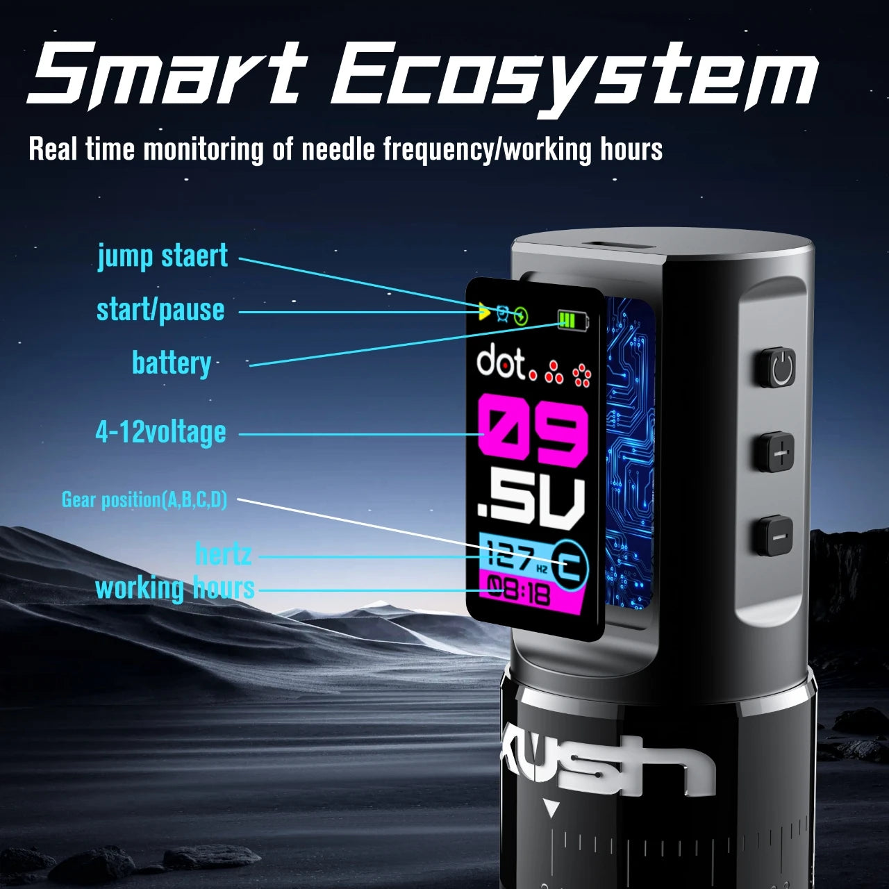 New Wireless Tattoo Machine Pen Adjustable 7 Stroke 2.4-4.2mm With 1800mAh Battery Body Makeup For Tattoo Artists Qme