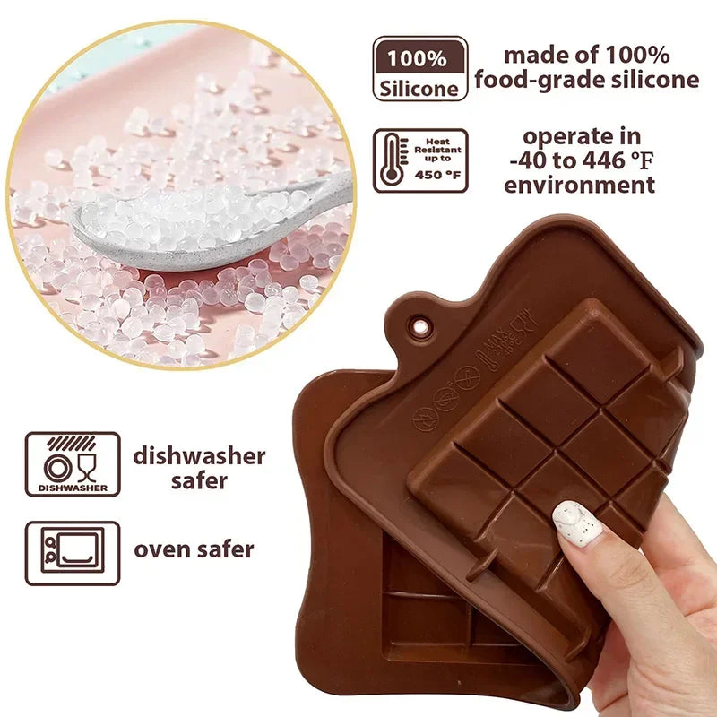 Chocolate Bar Molds Silicone Bars Making Fondant Coffee Mould BPA Qme
