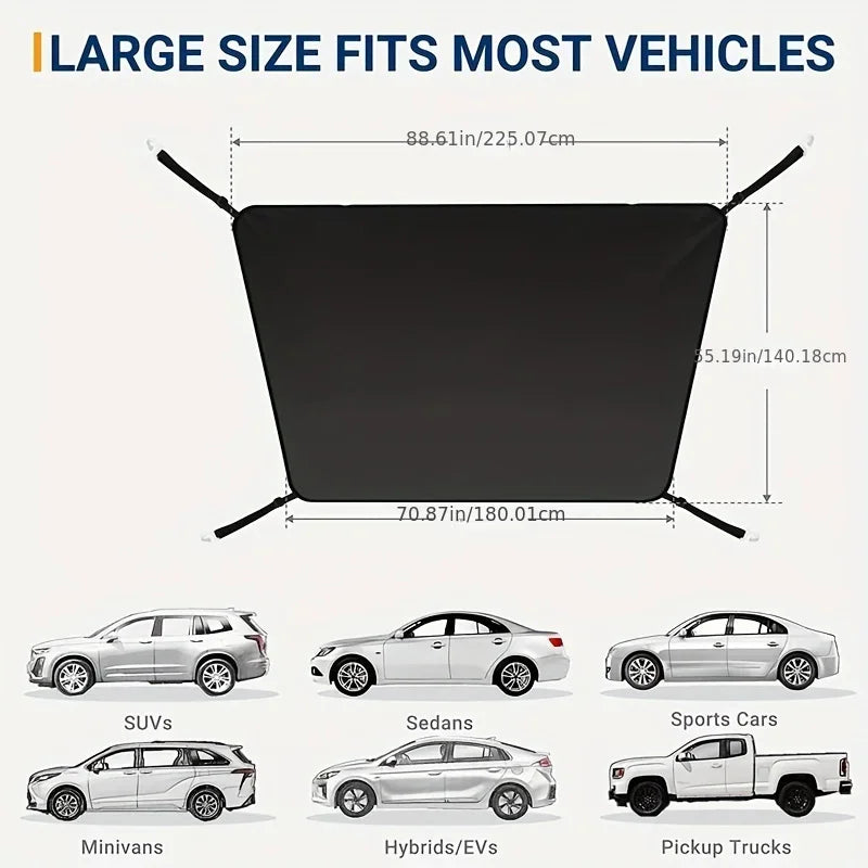 1pc 600D Anti-icing Windshield Cover, Waterproof Windshield Cover, Against Snow, Ice, Frost Dust, Foldable Winter Cover Qme