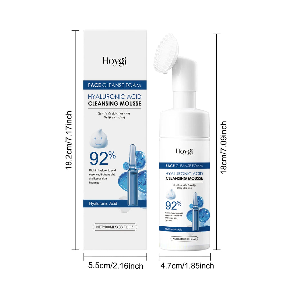 Hyaluronic Acid Cleansing Foam Gentle Moisturizing & Nourishing Oil Control Brightening Rejuvenation Face Wash Foam Face Cleanse Qme