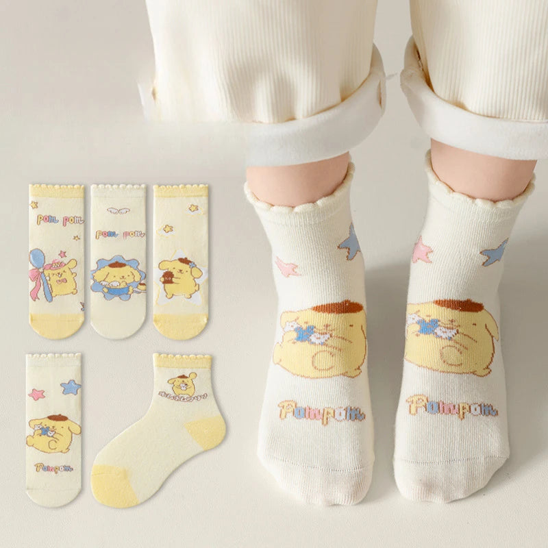 Hello Kitty Kuromi Socks Spring Fall Casual Men's Women's Qme 3 5 pairs Sizes