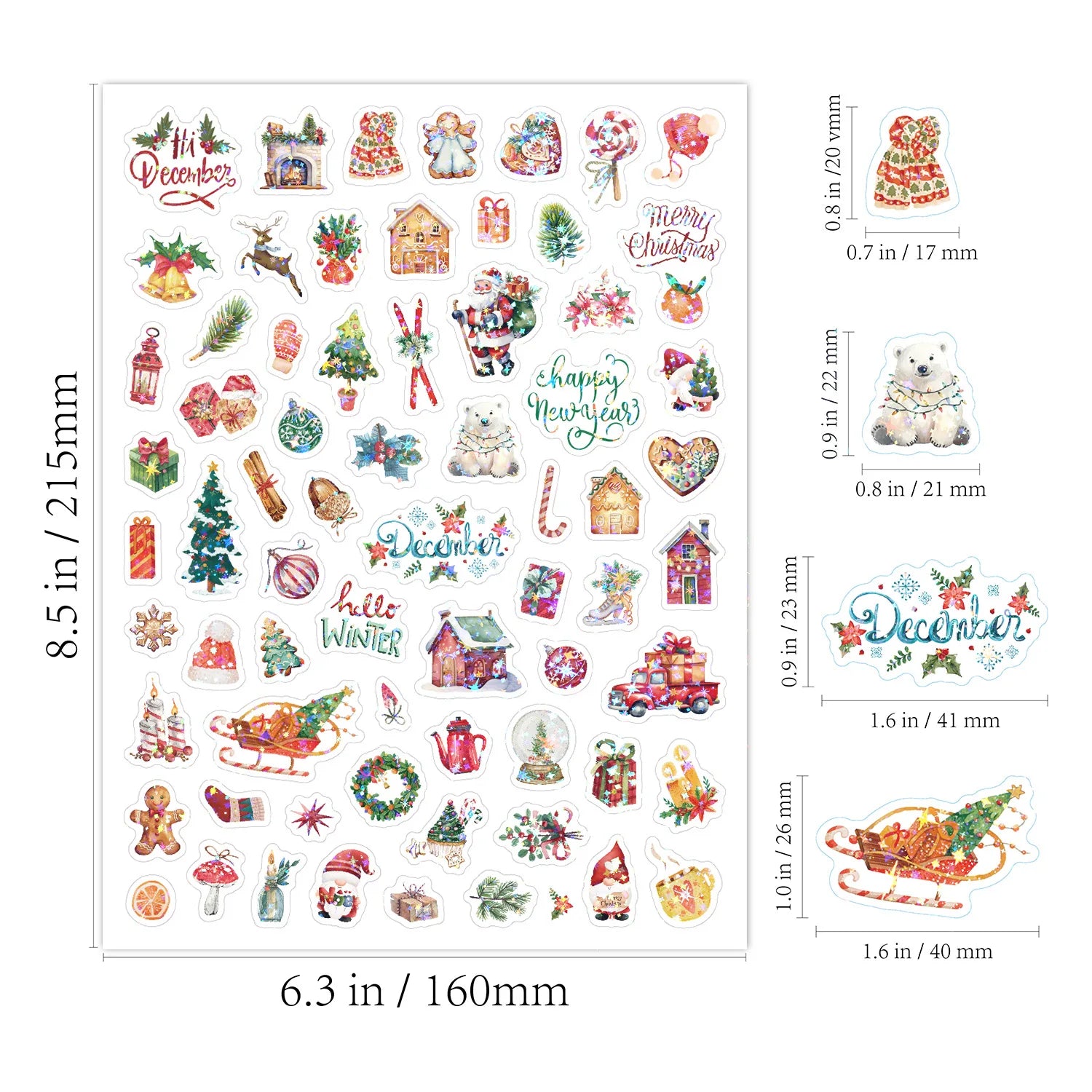 Twelve Months Festive Colors Set 14 Pieces per Pack Vibrant Celebratory Supplies for December Events Qme