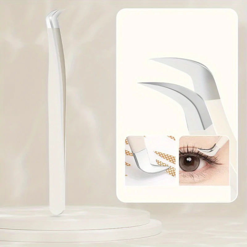 Eyelash Applicator Tool DIY Lash Tweezers Curved Eyelash Tweezers For Easy Lashes Application And Removal Qme Short
