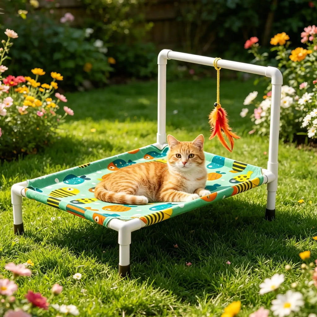Elevated Dog Bed Removable Non-Slip Raised Breathable Cat Hammock Bed For Puppy Kitten Summer Home Indoor Outdoor Living Room Qme