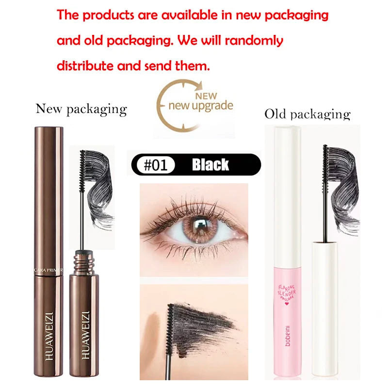 Silk Fiber Matte Mascara Makeup Ultra-Fine Brush Lengthens Eyelashes Waterproof Fast Dry Brown Black Curling Mascara Comestic Qme 01black