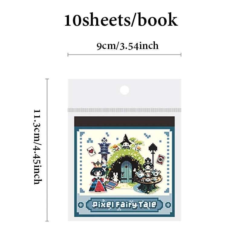4 Books Retro Pixel Art Sticker Book, Versatile Story-Telling Decals for K-pop Photocards & Crafts Qme