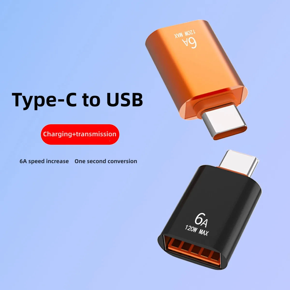 OTG Type C To USB Adapter Data Transmission 120W 6A Type C Male To USB Female for Macbook Laptop/ Xiaomi /Samsung USBC Adaptador Qme