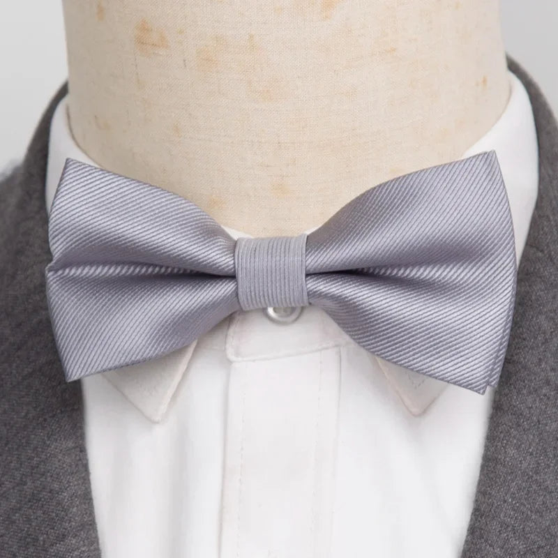 Classic Black Men Bow Ties Fashion Polyester Bowtie Woven Dot Checked