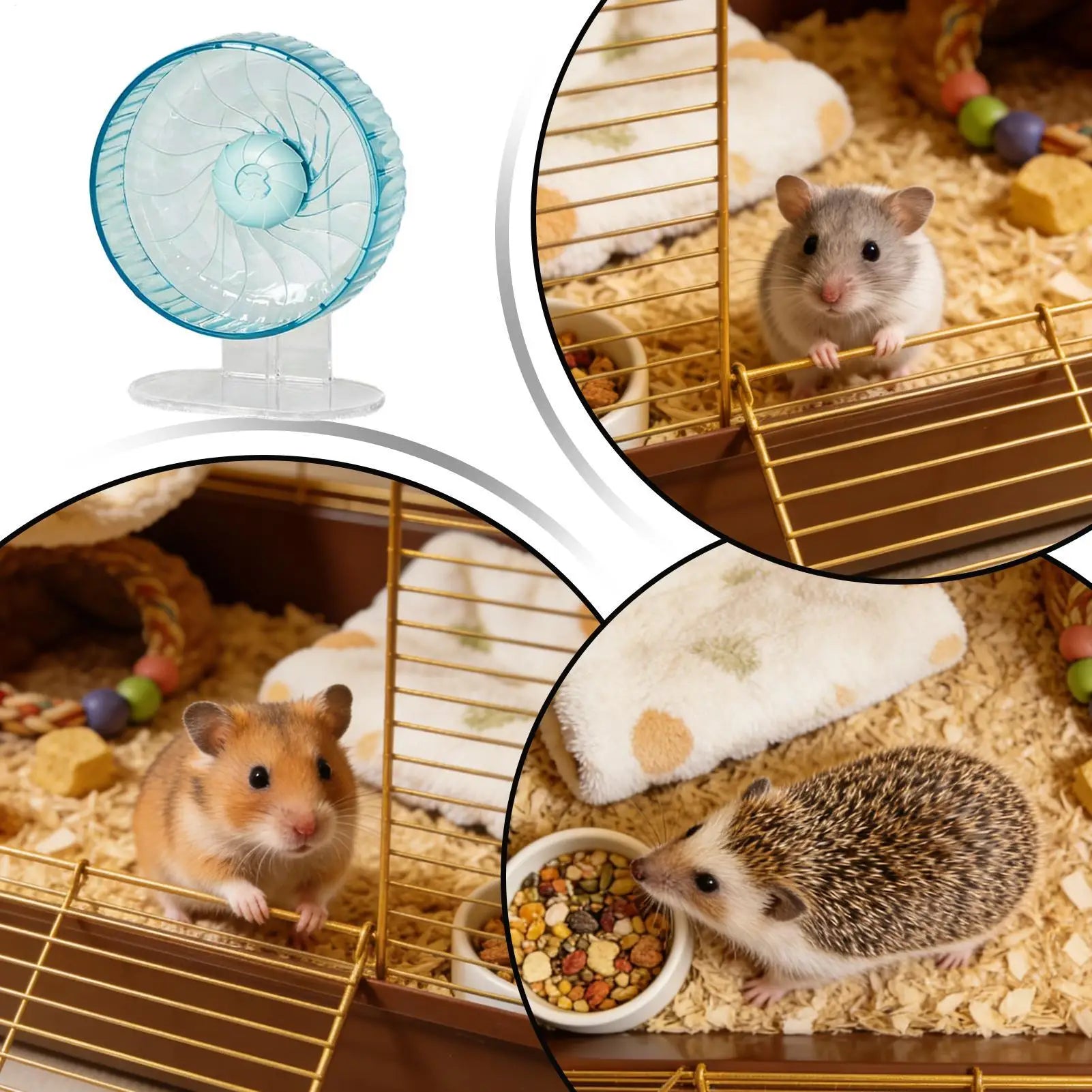 Hamster Wheels Adjustable Height Silent Rotary Habitat Accessories Small Hamster Wheel For Gerbil Mice Enrichment Mouse Sugar Qme