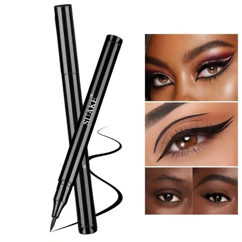 Black Waterproof Sweat-proof Smudge-proof Eyeliner Creates Natural Qme black